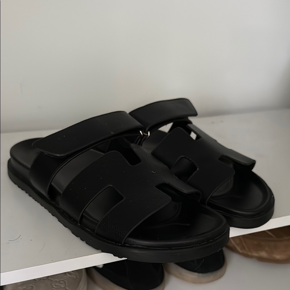 Hermes Black Sandals